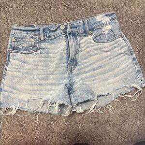 American Eagle Outfitters Blue Distressed Jean Shorts